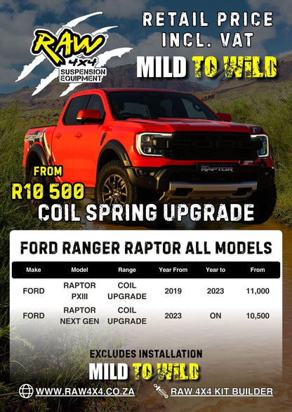 RAW 4x4 Ford Ranger Raptor (2019-Present) Coil Springs Upgrade Kit