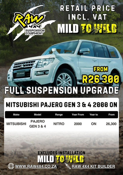 RAW 4x4 Mitsubishi Pajero Gen 3/4 (2000-2021) Suspension Lift Kit