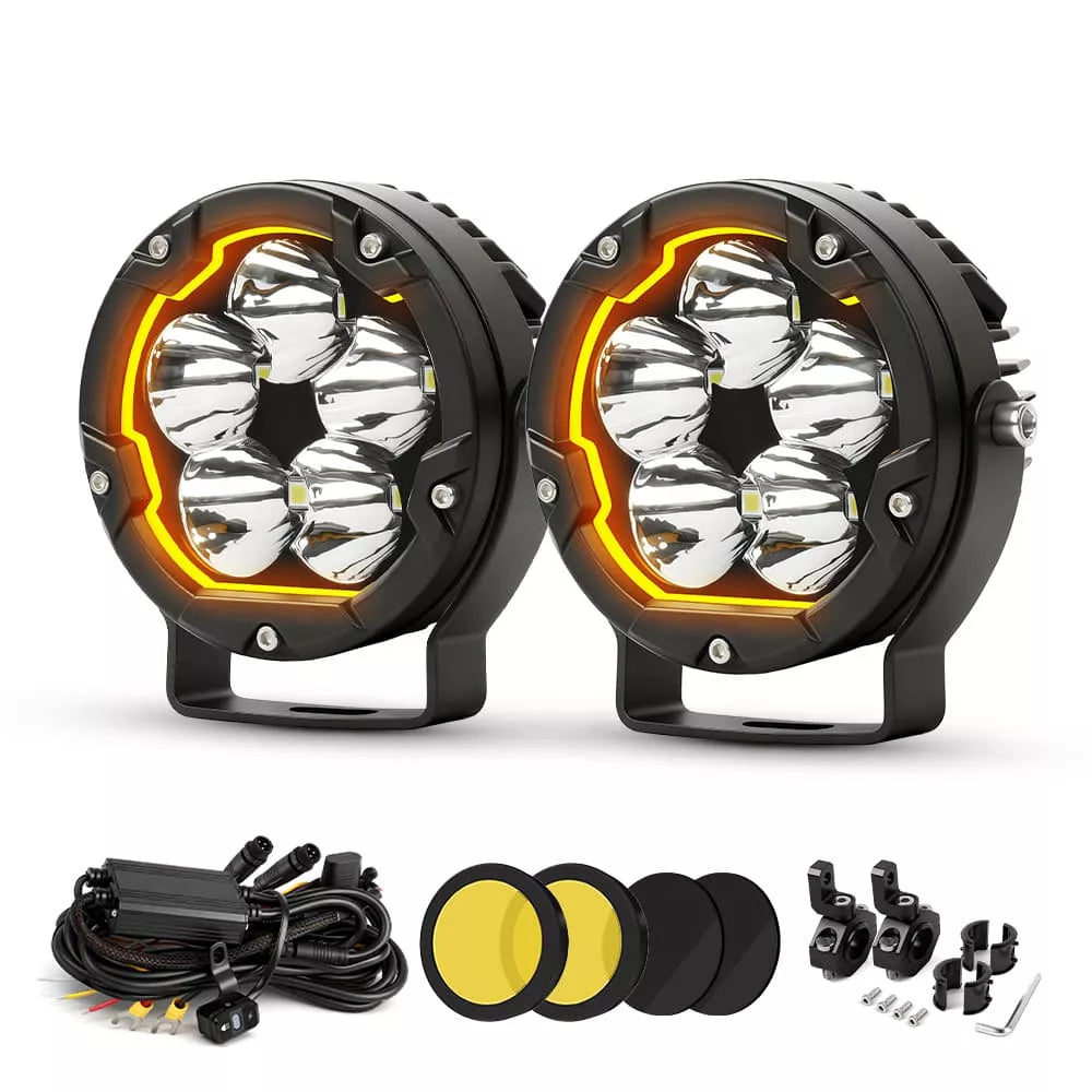Roamer 4.5" Inch Sprite LED Spotlights with Amber DRL