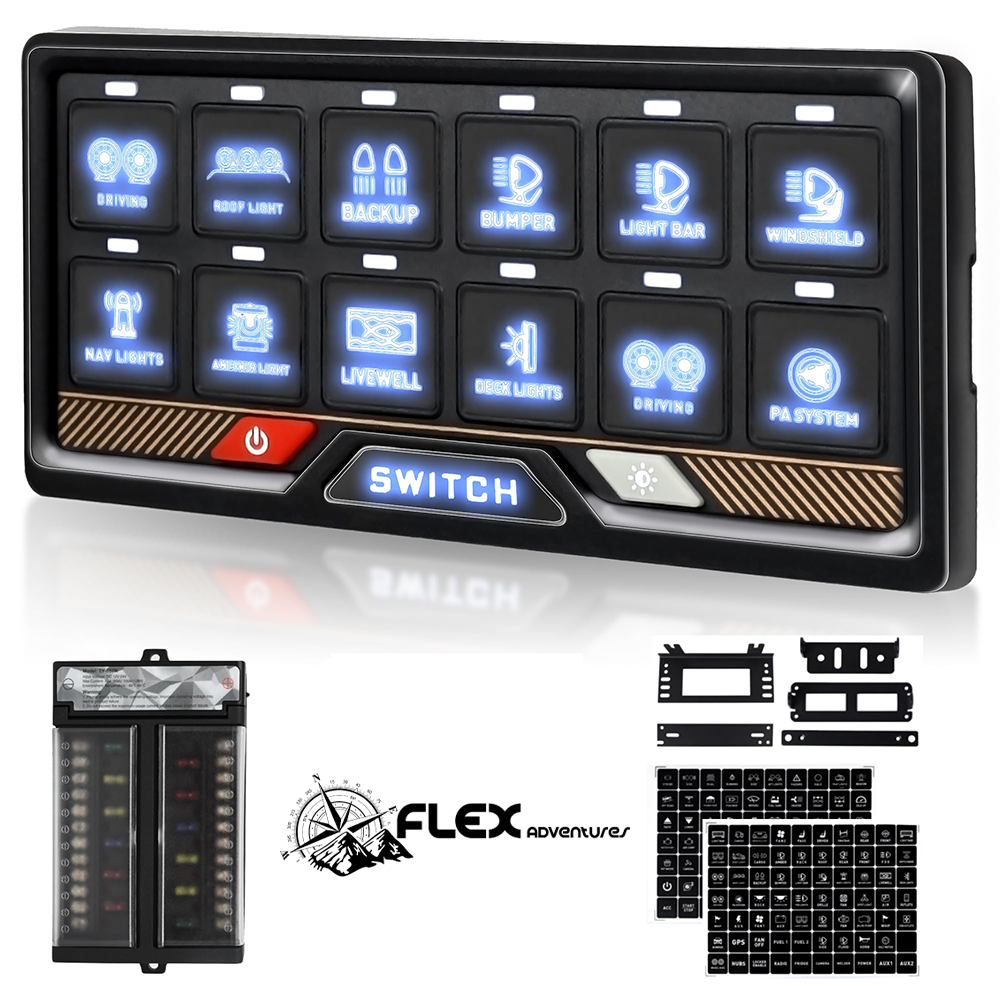 Main Switch Rgb Flex RGB Switch Panel 12 way with BT – Bakkie & Outdoor