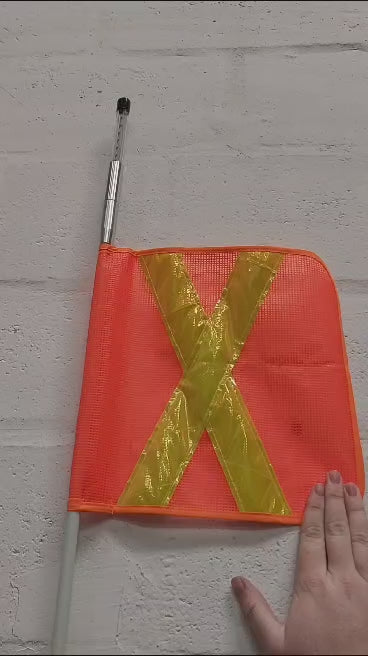 Safety Whip with Orange flag LED (RED)