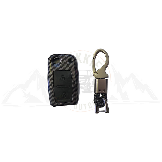 VW E-Style 2 Button Key Cover Black Carbon