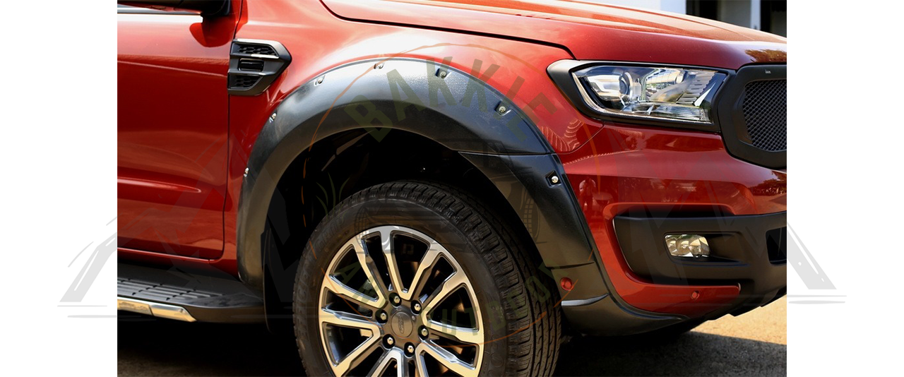 Ford Everest 2016+ V2 Fender Flare With Sensor Cut Orange Peel Matt Black