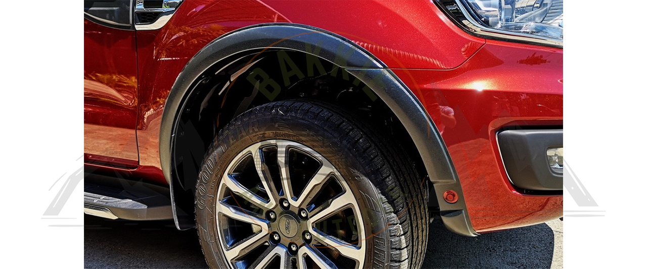 Ford Everest 2016-2021 Slimline Fender Flares Smooth with Sensor cut Matt Black