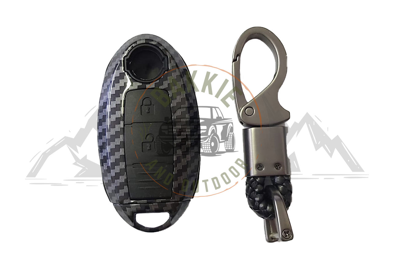 Nissan Navara 2016-2020 A-Style 2 Button Key Cover Carbon Black