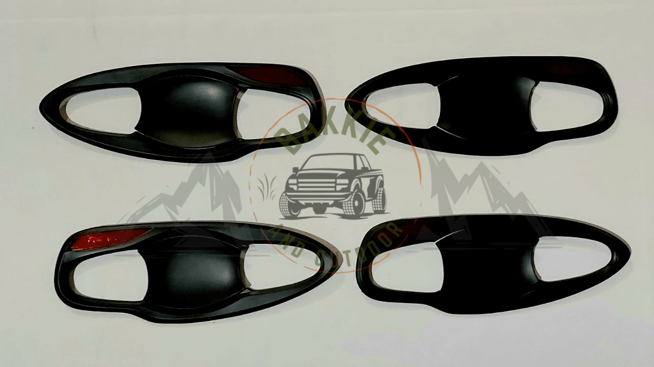 Toyota Revo 2016-2021 Door Handle Cups Matt Black 8pcs Reflective Logo