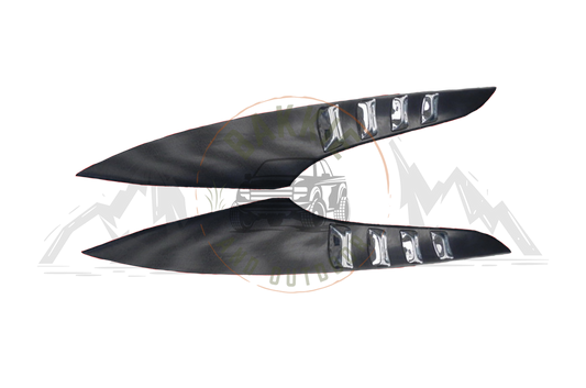 Mitsubishi Triton 2016-2019 Side Bonnet Vents Matt Black & Chrome
