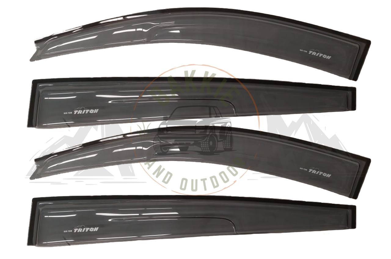 Mitsubishi Triton 2006-2013 Double Cab Weather Guards Transparent Black