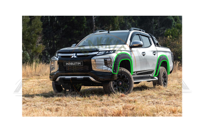 Mitsubishi Triton 2019+ V5 Wide Body Fender Flares Matte Black
